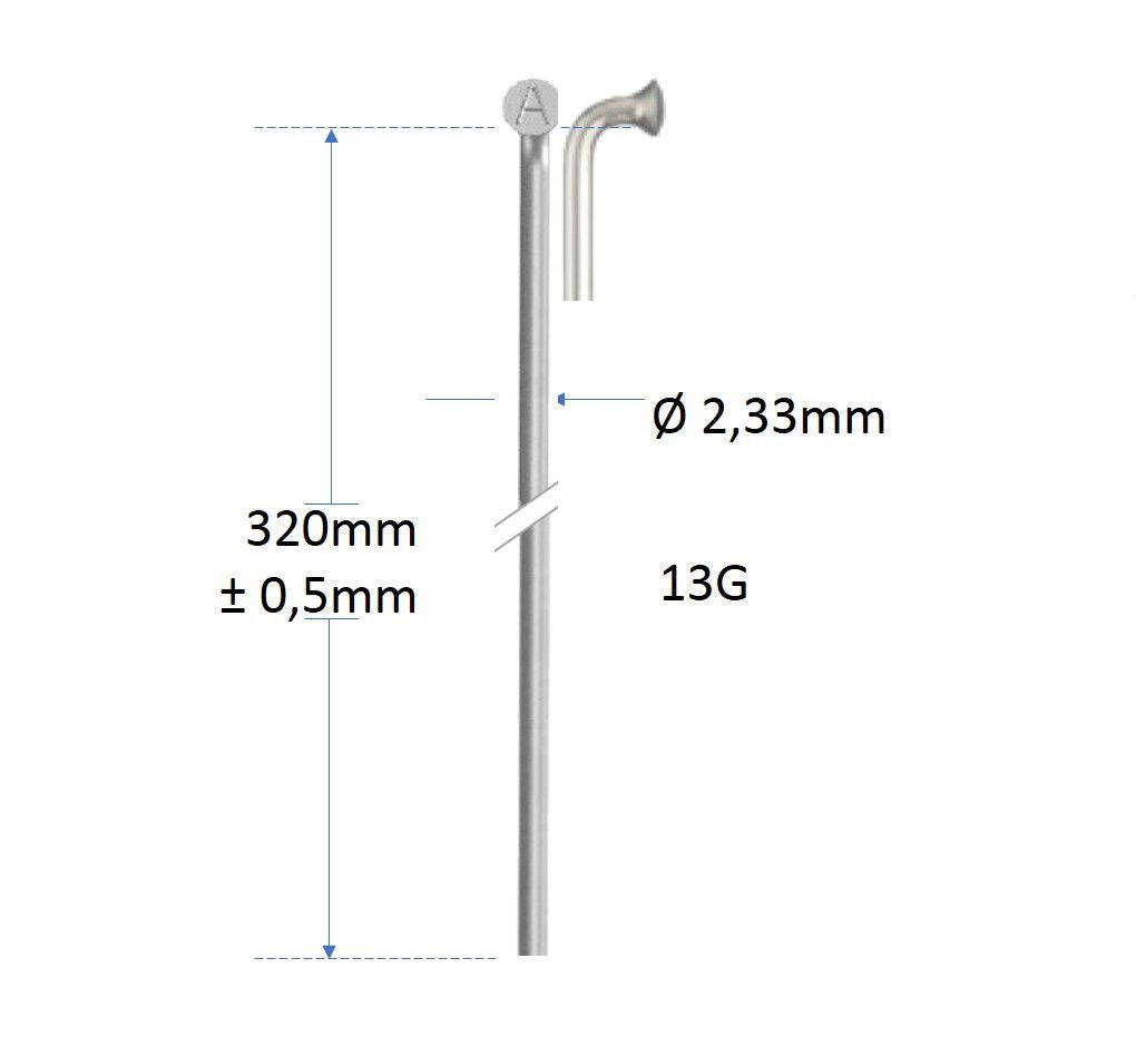 SPAKEN ALPINA 13G (2,34) en acier inoxydable sans fil | 320 mm | P144