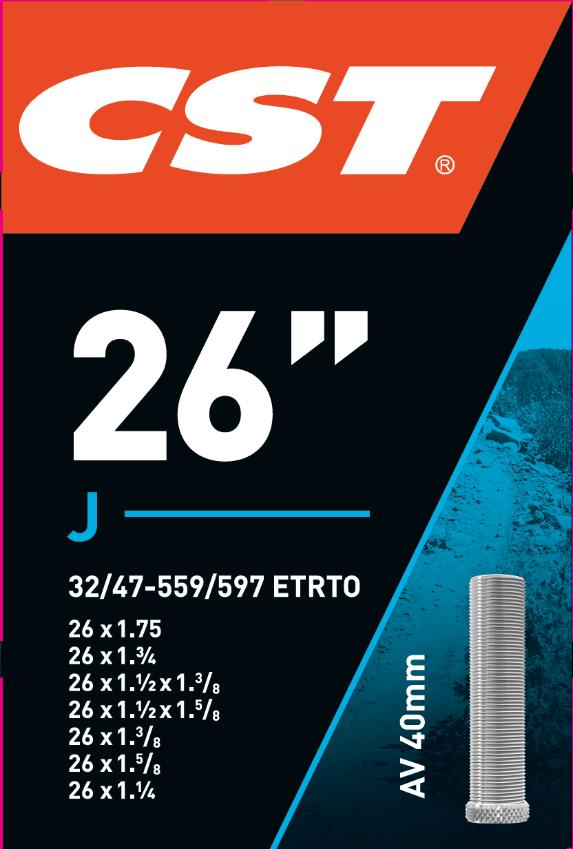 CST Inner Tube 26x1.75 26x1 3 8 Etro 32 47-559 597, Valve: Schrader Auto 40 mm