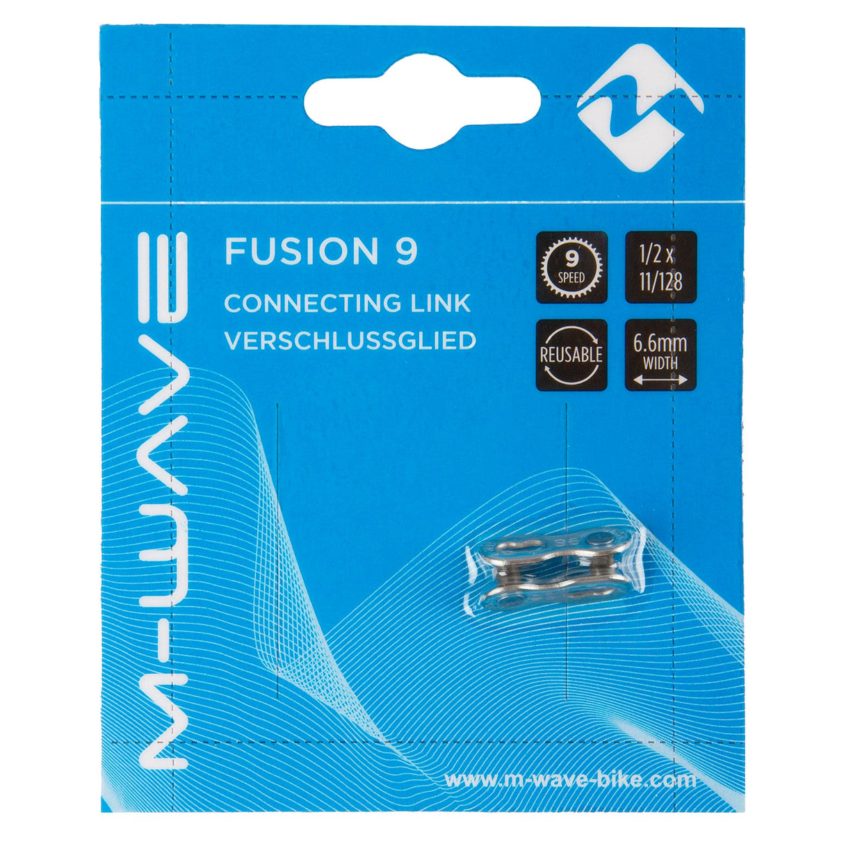 Interrupteur de chaîne M-Wave Fusion 1 2 x 11 128 Steel 9s Silver