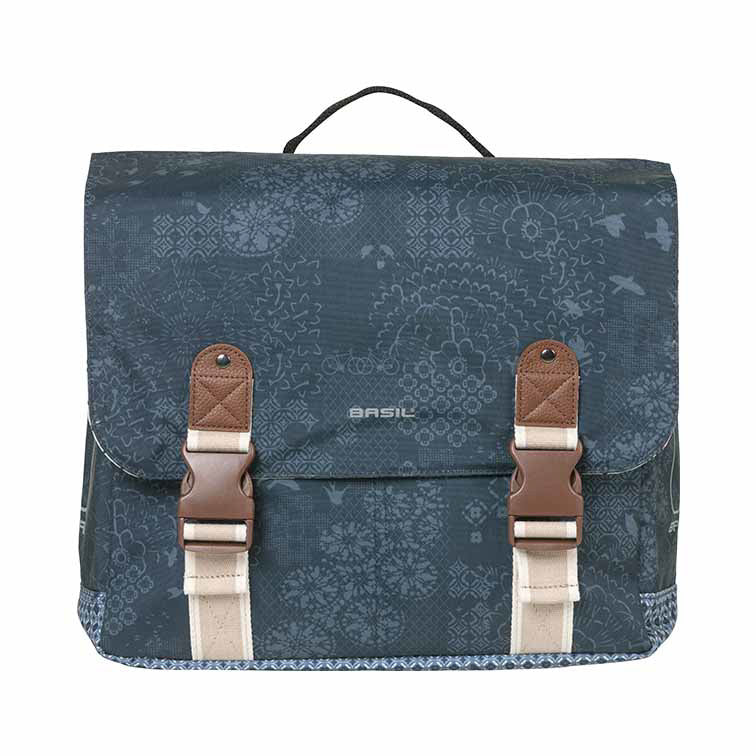 Basil Bohème Double Bicycle Bag - Green, Retoting, 35L, Système MIK