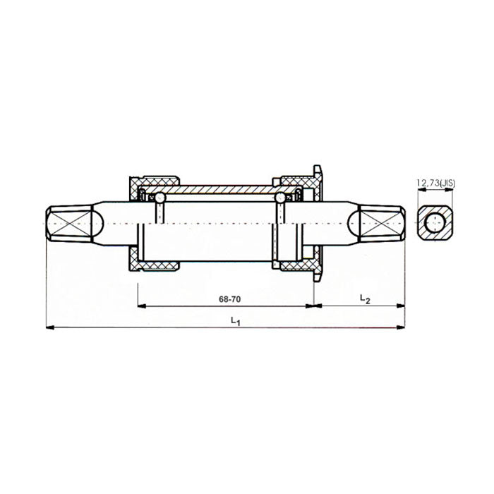 pédalier Shimano JIS 113.5 31 mm argent