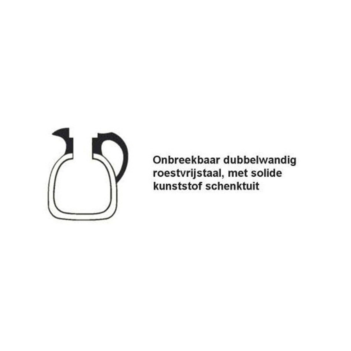 Pichet isotherme inox bouchon noir (1 litre)