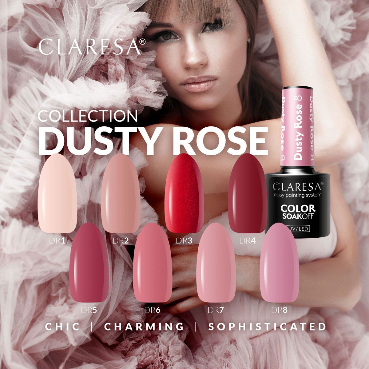 Claresa Vernis Gel UV LED 5 ml Rose Poudré 1