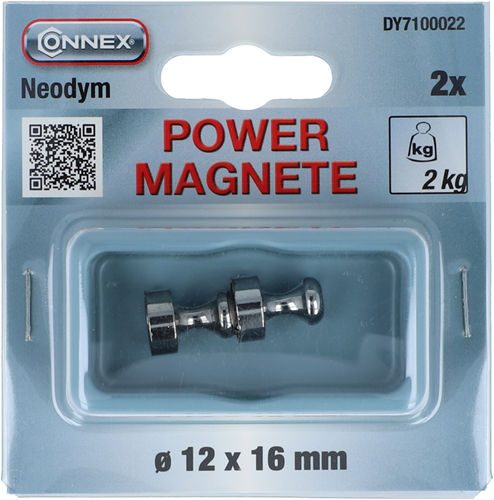 Connex aimant néodyme poignée d12mm 2pcs 2kg - dy7100022