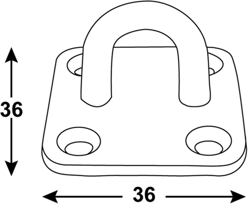 Connex sluitring op plaat 36x36x3mm bvz - dyb2901301