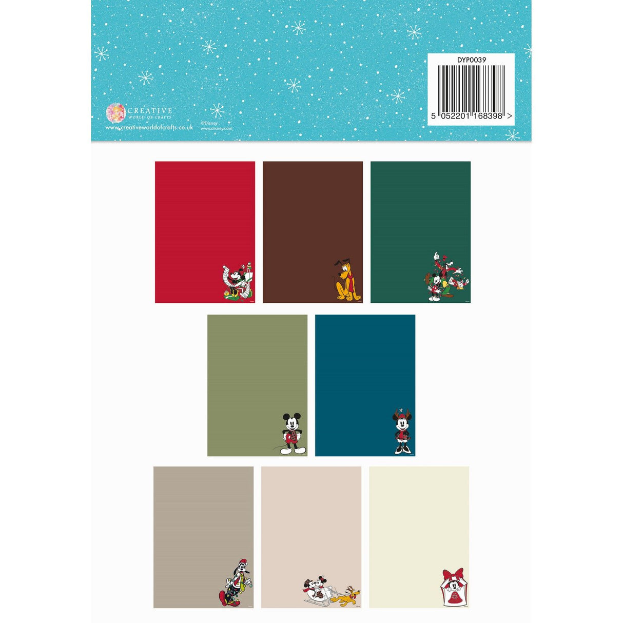 Creative expressions • mickey minnie christmas coloured card a4 pack