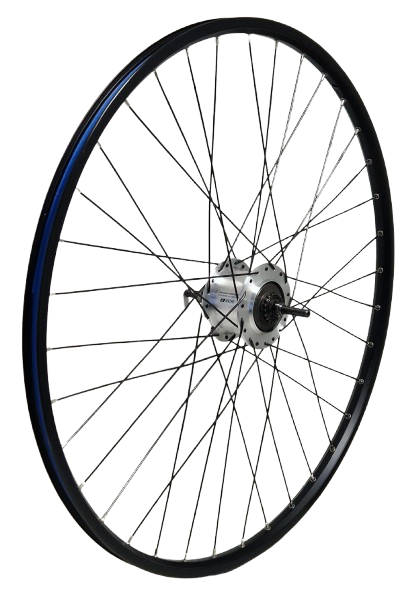 Roue arrière Kgz 28 pouces (622) jante et rayons noir nexus 7 rb argent
