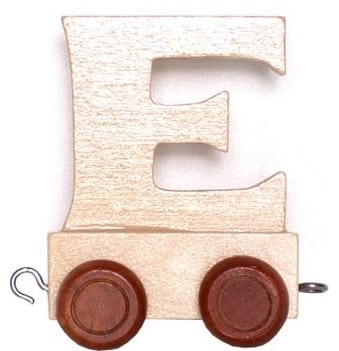 Bongers jouet en bois lettre e avec roues 6 cm de haut