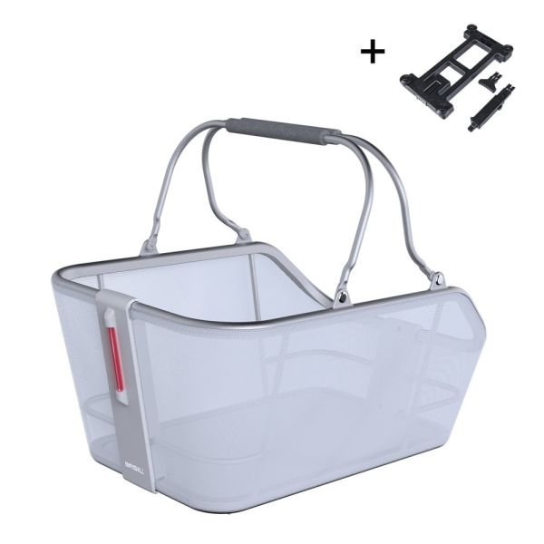 Basil panier à vélo cento tech fibre nordlicht mik 21 litres 39 x 24 x 15 cm bleu argent