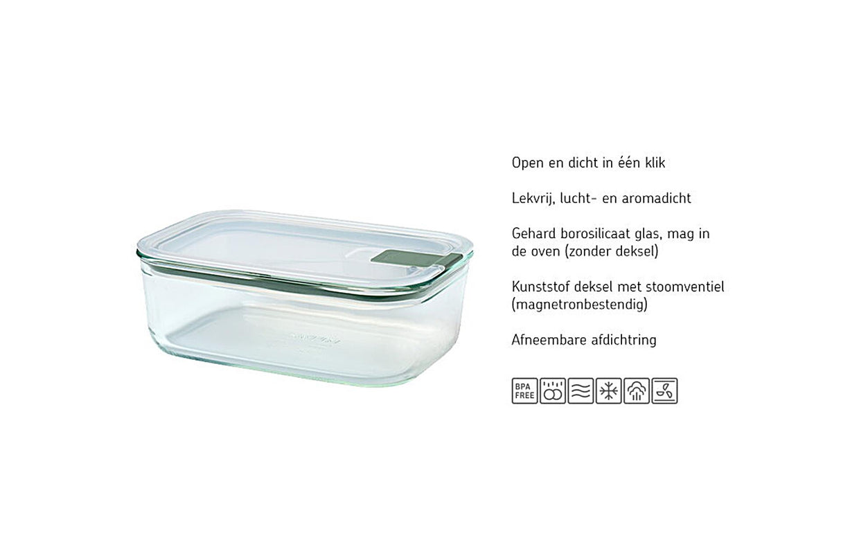 Mepal boîte de conservation alimentaire easyclip verre 2250ml