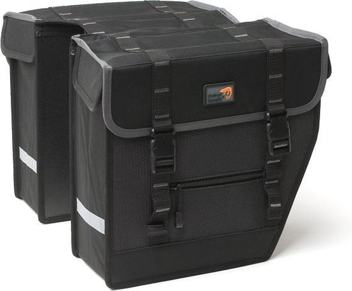 Newlooxs Nouveau sac double vélo noir, unisexe, polyester, pilms, 27 litres, 32 x 30 x 14 cm