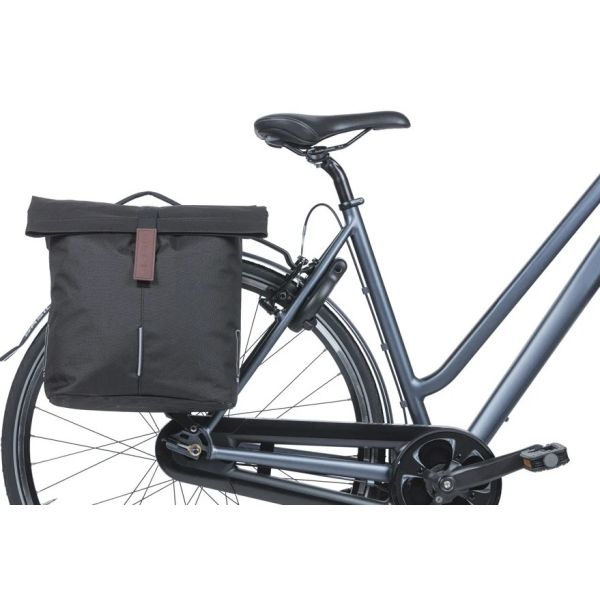 Sacoche de vélo double Basil City Mik 28-32 litres - noir
