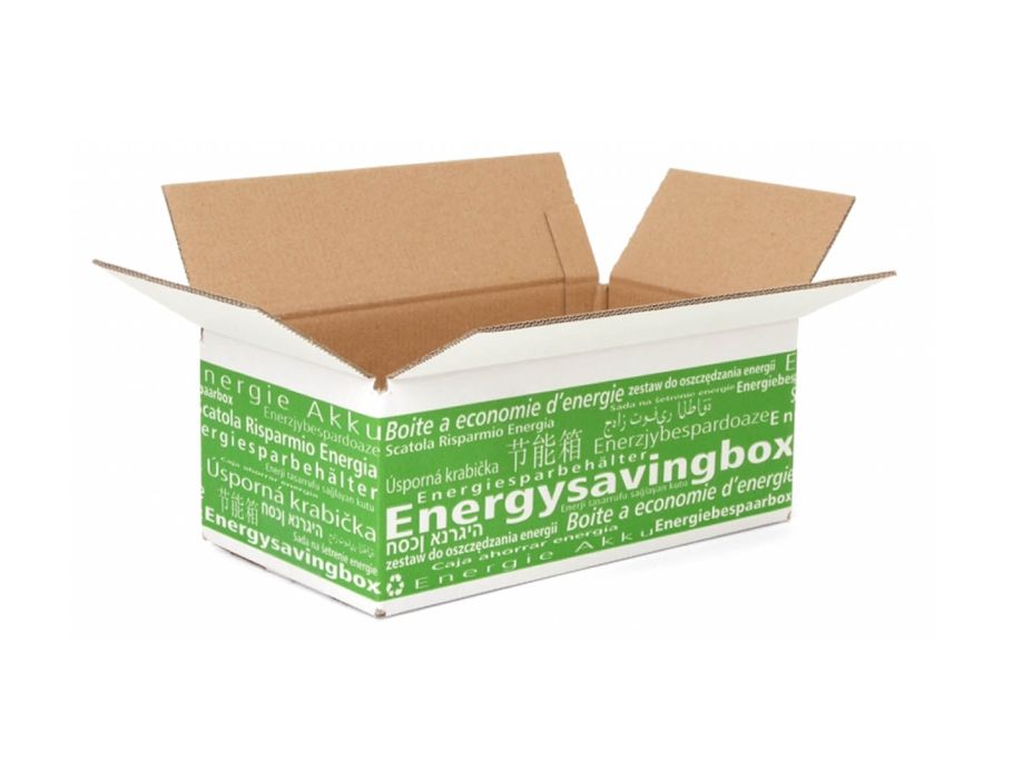 Boîte à économie d'énergie avec impression