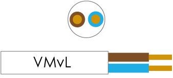 Enzo câble vmvs rond 2x0,75 qmm couleur blanc - 1227100