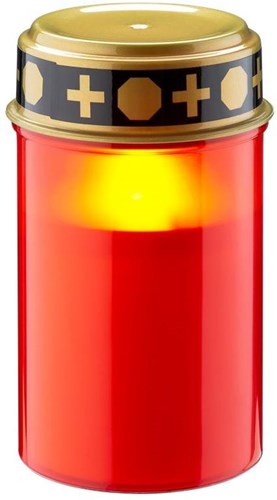 Lampe funéraire LED Enzo | 12 cm avec minuterie | rouge (sans batterie 2xc) | lumière commémorative | lumière funéraire | lumière de deuil - 5099410