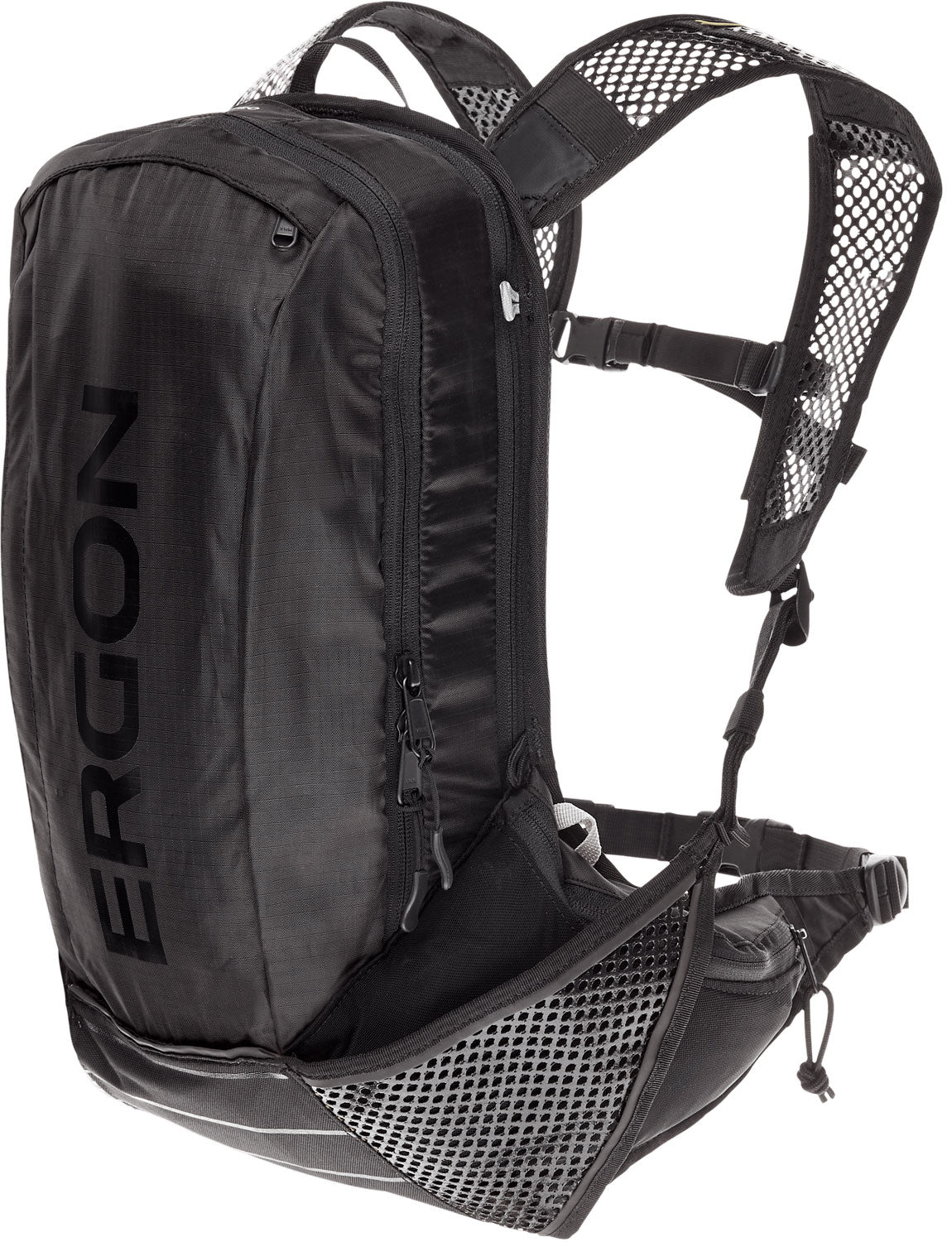 Ergon BX2 EVO Backpack Black - Léger - Convient pour les excursions d'une journée - 10 + 1,5 L de volume - étanche - Nylon en polyester - Autre système d'attache d'attache - y compris la couverture de pluie