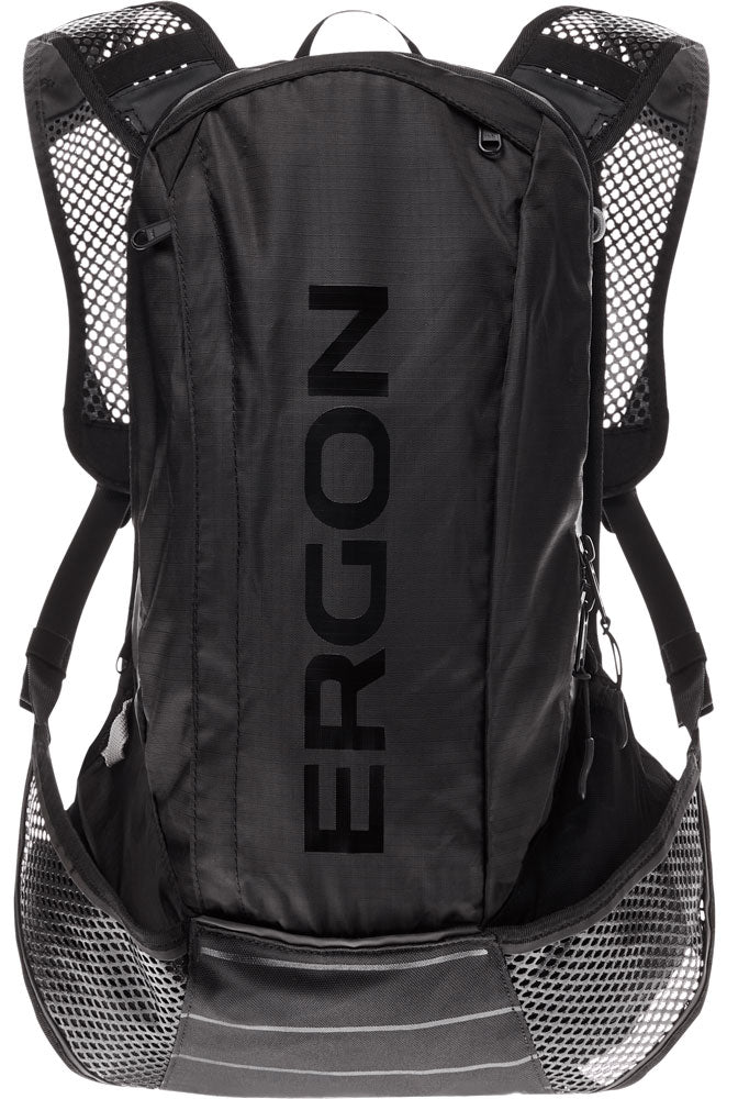 Ergon BX2 EVO Backpack Black - Léger - Convient pour les excursions d'une journée - 10 + 1,5 L de volume - étanche - Nylon en polyester - Autre système d'attache d'attache - y compris la couverture de pluie
