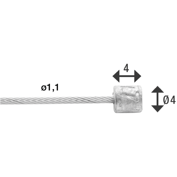 Interrupteur Elvedes Câble intérieur en acier inoxydable 3M Nippel 4x4 (50)