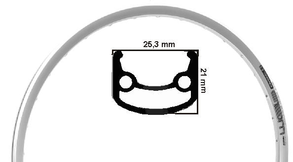 RODI Web E-Bike Rim 26 pouces 559 Silver 36 Trous Trou 14