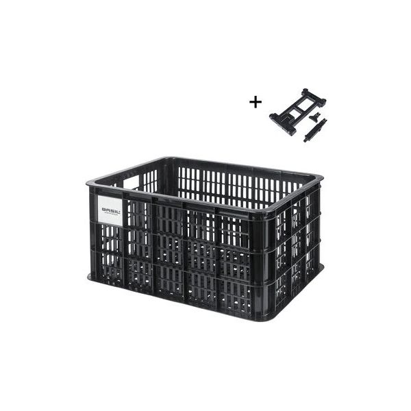 Caisse à vélo Basil l plastique recyclé mik 40 litres - noir