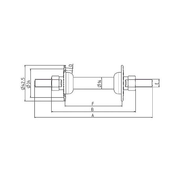 Marwi Fore Hub 412 36 trous 100 mm construit -in largeur chromé
