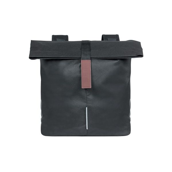 Basil City Double Bicycle Sac - Eau - Polyester-Répellant - Black - Universal Bridge System - 28-32L