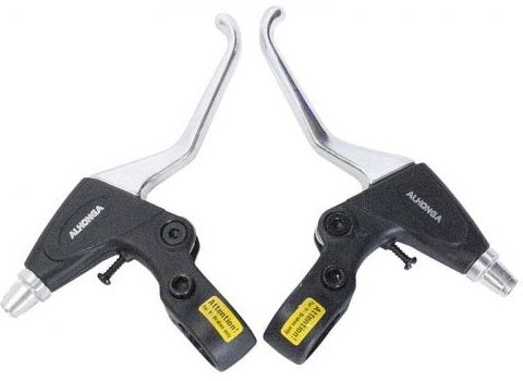 Alhonga jeu de leviers de frein v-brake gauche + droite 3 doigts noir argent