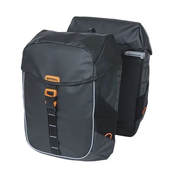 Basil sac de vélo double miles bâche mik 34 litres 13 x 25 x 37 cm - noir orange