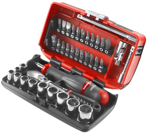 Facom compact 1 jeu de 4 douilles 6 pans à cliquet avec tête anti-poussière - rl.nano1