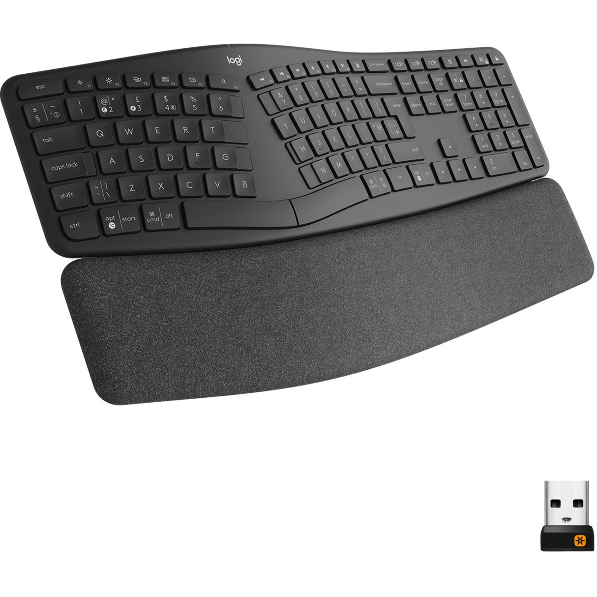 Clavier ergonomique Logitech k860 (noir, 100 %, Bluetooth, iso international américain)