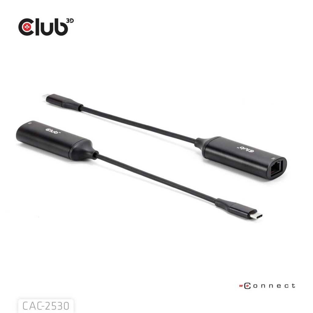 Adaptateur Ethernet M-F Club 3D USB-C vers RJ45 5 Gbit/s (noir)