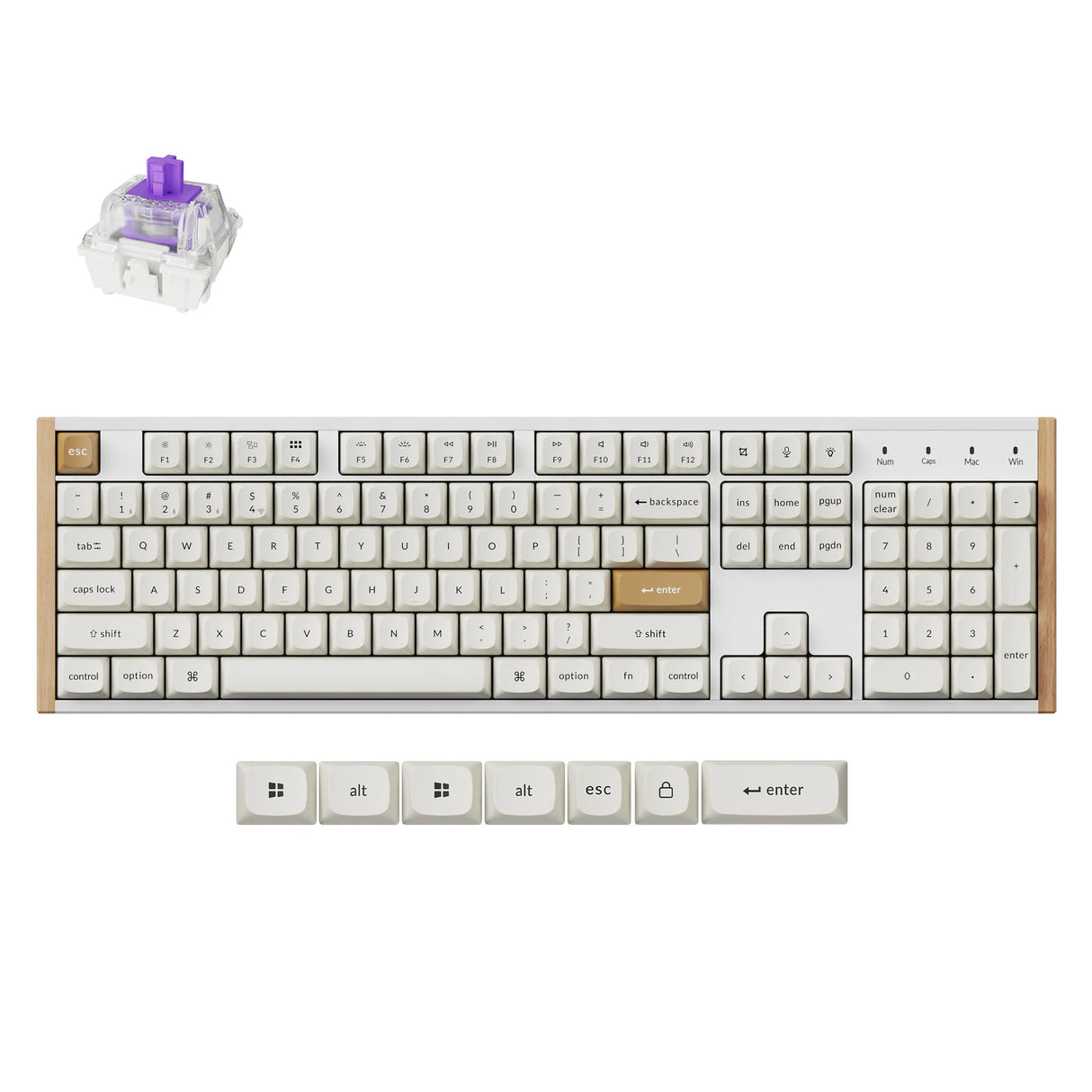 Clavier mécanique Keychron K10 HE-Q1 RGB (blanc, disposition US (QWERTY), nébuleuse magnétique Gateron à double rail, 100 %, LED RVB, PBT osa double-shot, hot swap, USB-C | 2,4 GHz | Bluetooth 5.1)