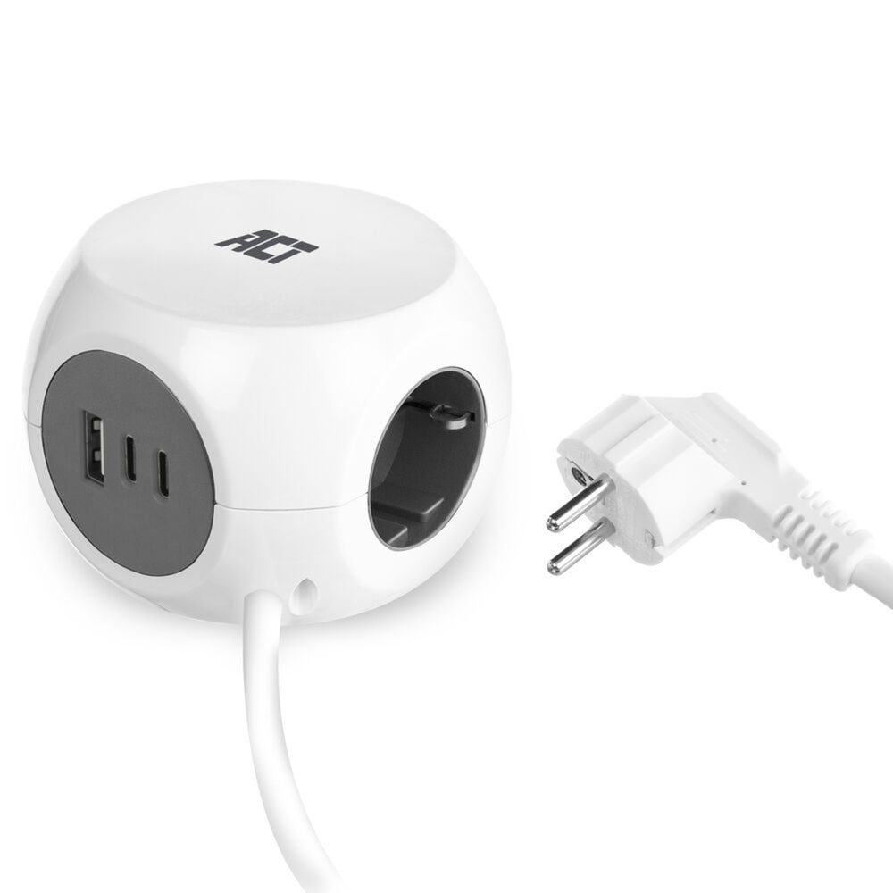 Cube multiprise Act avec 3 prises (type f), 30w pd