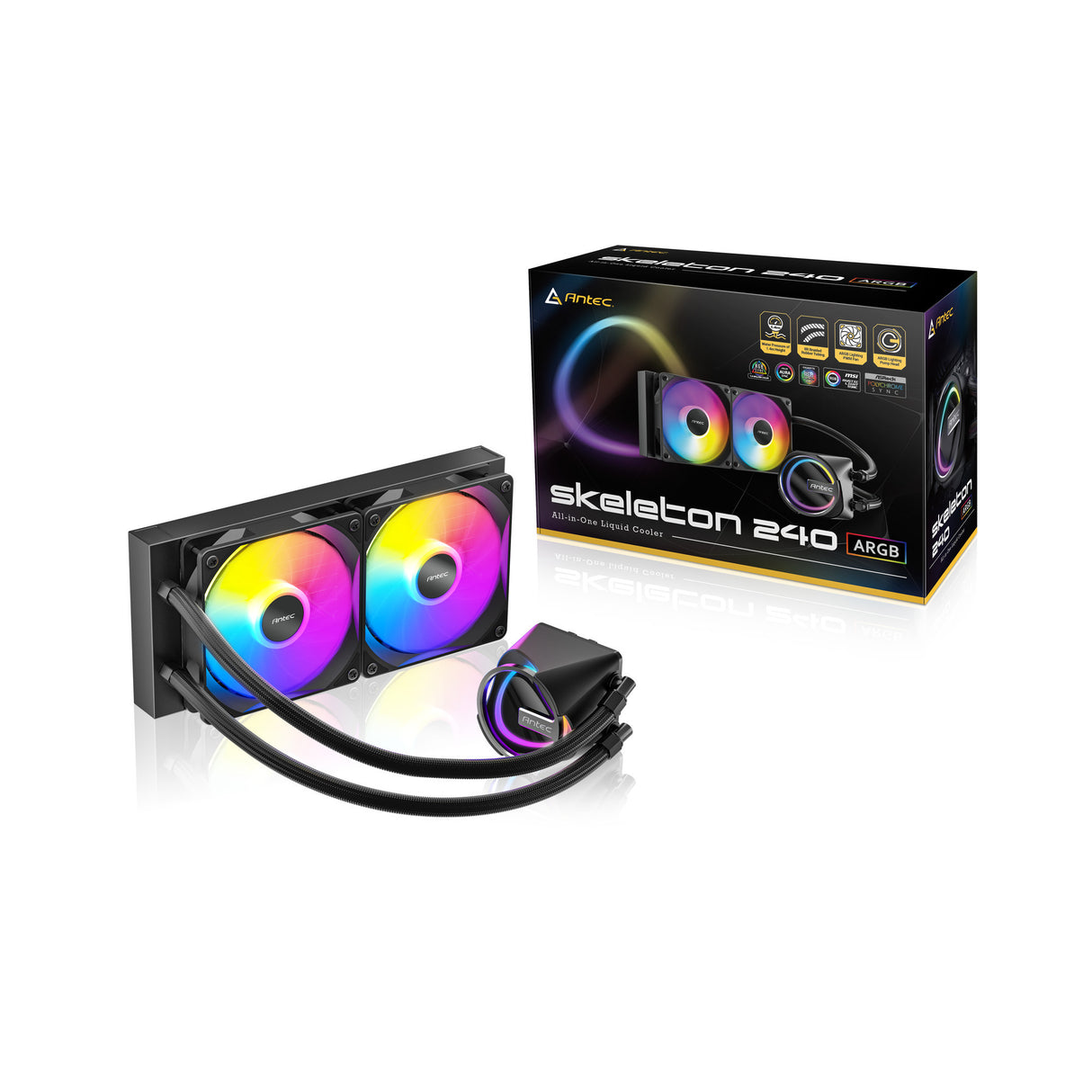 Refroidissement par eau Antec skeleton 240 argb (noir)