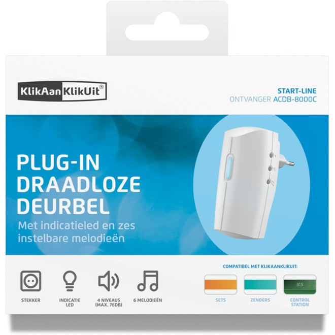 Klikaanklikuit acdb-8000c - carillon de sonnette alimentation secteur - blanc