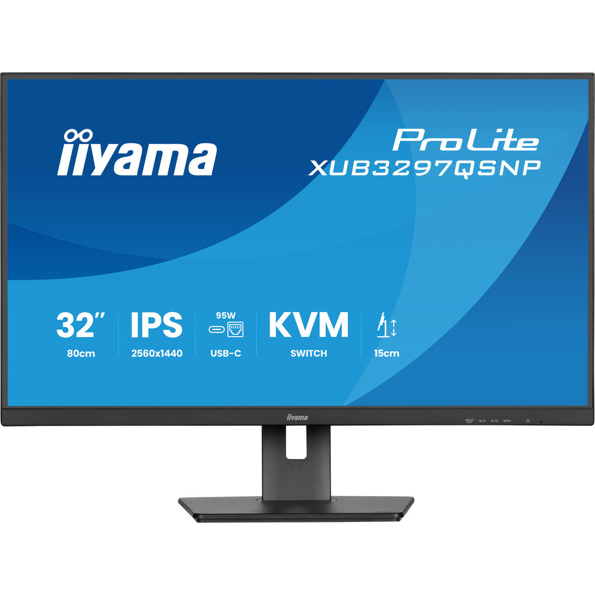 Moniteur Iiyama prolite xub3297qsnp-b1 32 (noir, HDMI, 2x port d'affichage, 2x USB-A, 2x USB-C, RJ-45)
