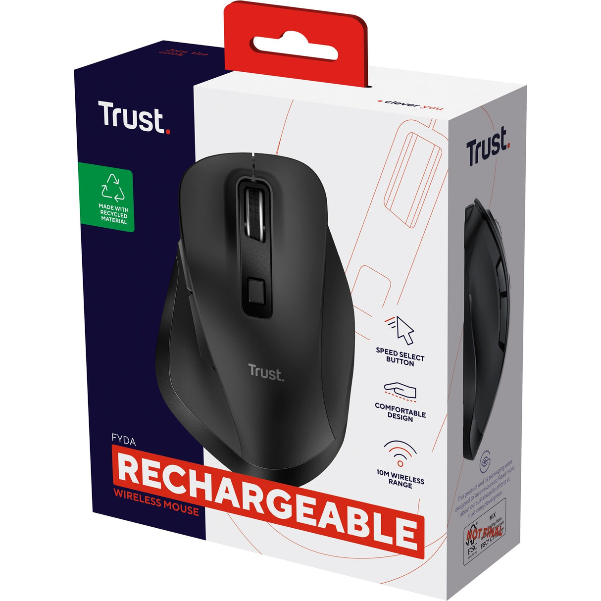 Souris sans fil Trust fyda (noir, 800 - 2400 dpi)