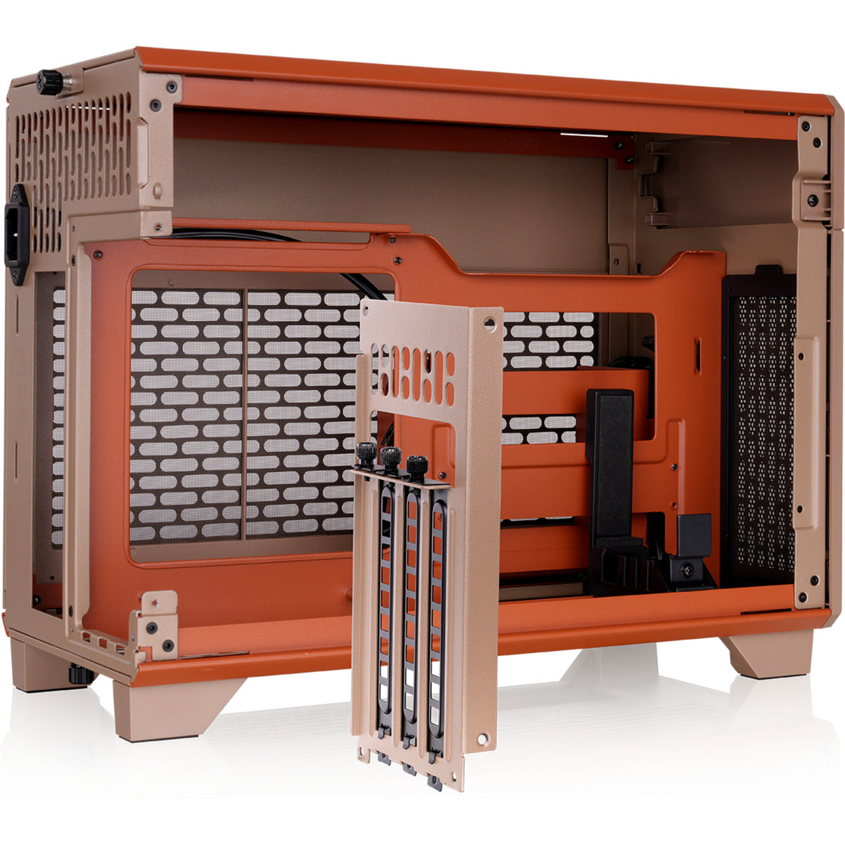 Thermaltake tr100 gravel sand mini tower behuizing (lichtbruin | 2x usb-a | 1x usb-c)
