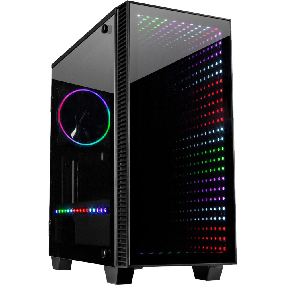 Boîtier tour midi micro Inter-tech x-608 infinity (noir | 1x USB-A | 1x USB-C | RVB | fenêtre)