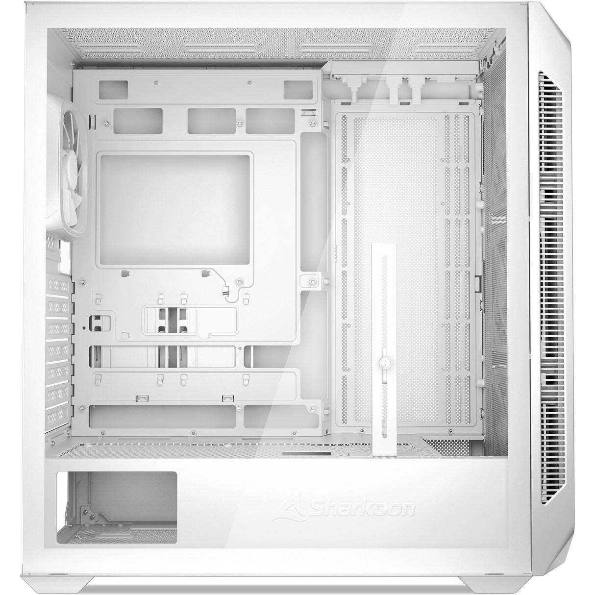 Boîtier tour midi Sharkoon ak5g rgb (blanc | 2x usb-a | 1x usb-c | rgb | verre trempé)