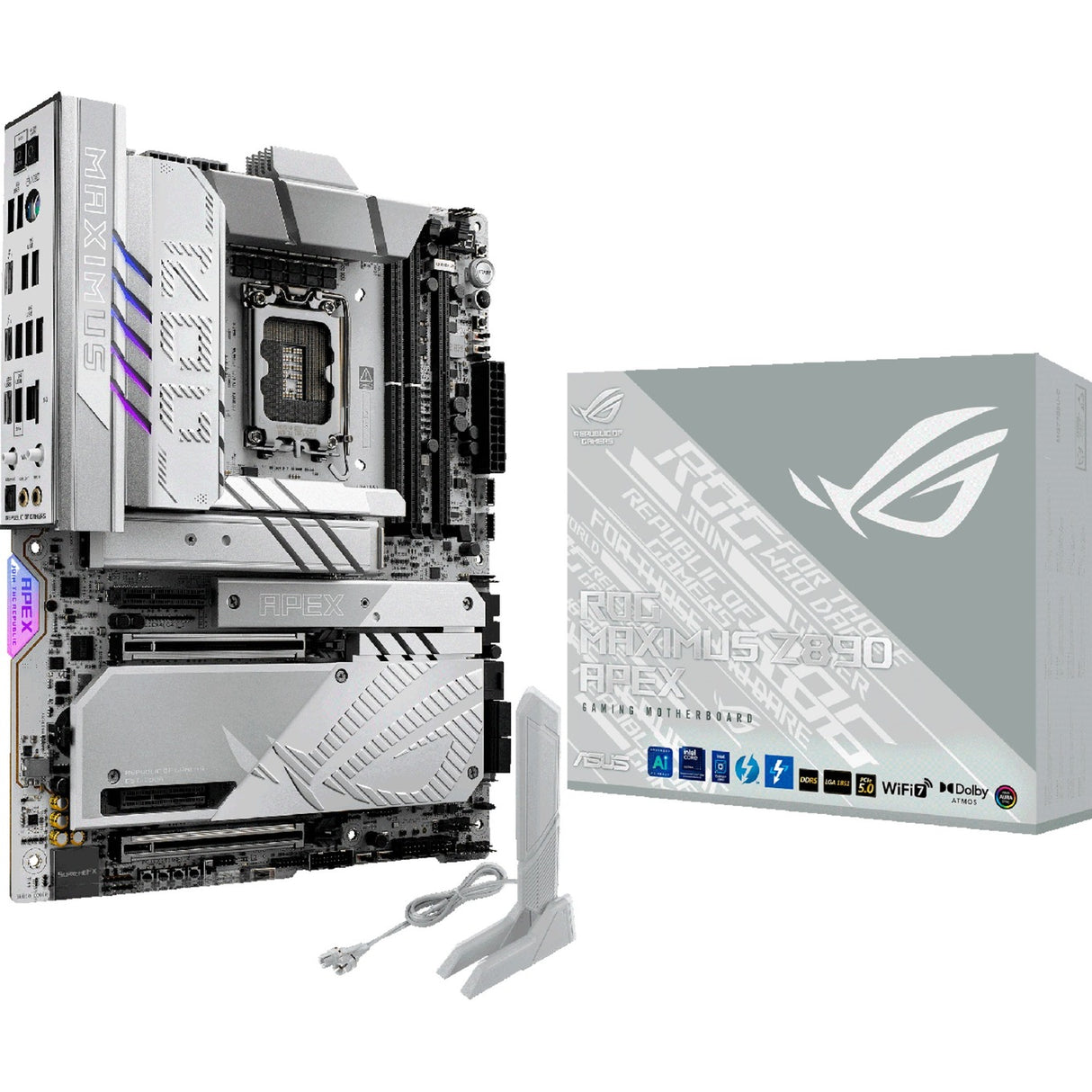 Carte mère Asus Rrog Maximus Z890 Apex Socket 1851 (RAID, 5 Go-LAN, Wi-Fi 7, BT, Son, ATX)