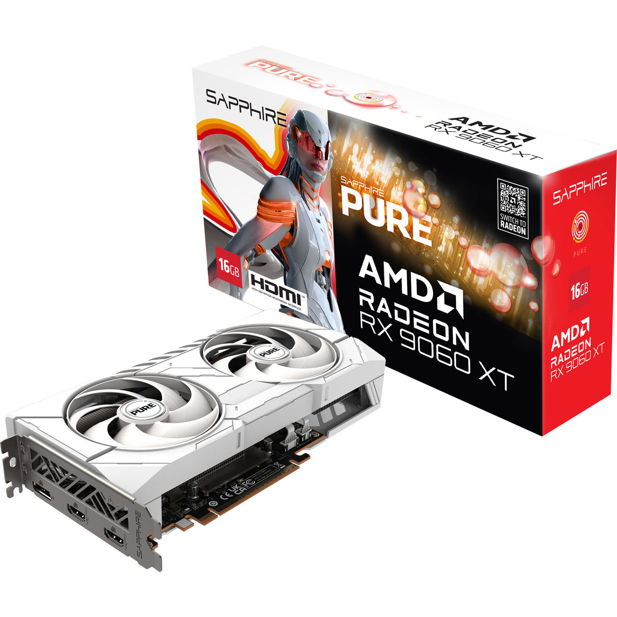 Carte graphique Sapphire Radeon RX 9060 XT Pure 16 Go OC (1x Display Port, 2x HDMI)