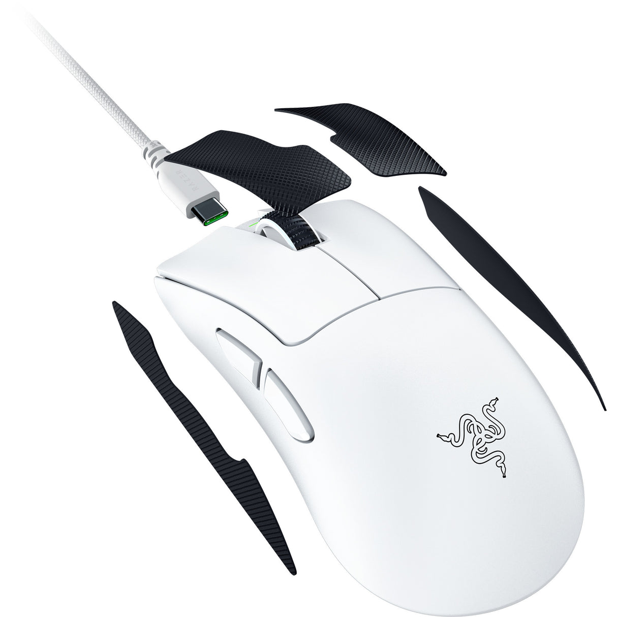 Souris de jeu Razer deathadder v4 pro (blanche, jusqu'à 45 000 dpi, 8 000 Hz)