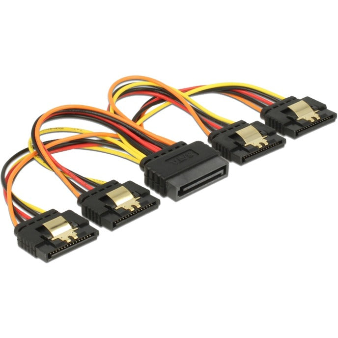Delock alimentation sata 15 broches > câble d'alimentation sata 15 broches 4x (noir rouge, 0,15 mètres)