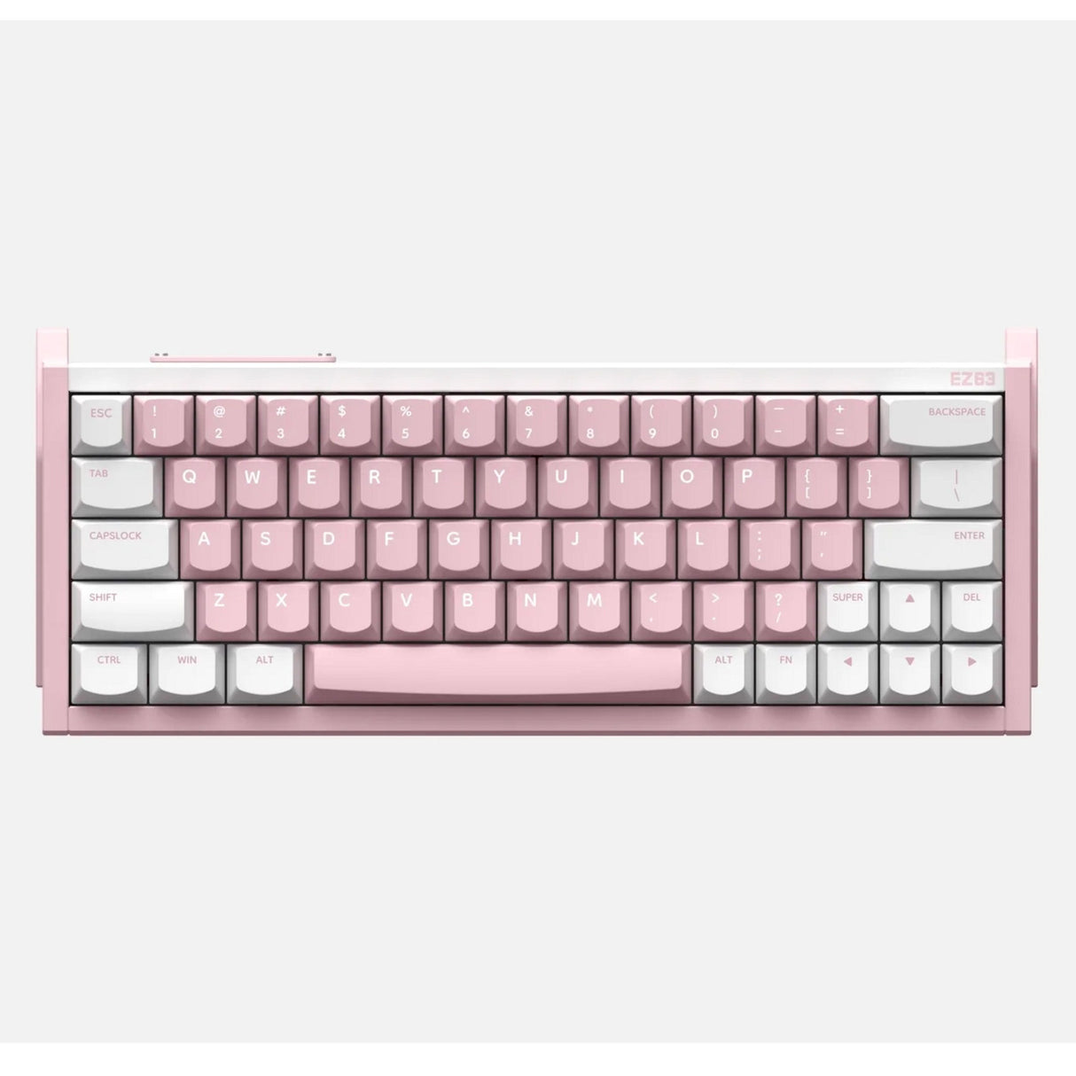Clavier de jeu à interrupteur magnétique rose Iqunix ez63 (blanc, disposition américaine (qwerty), gateron magnétique jade pro, 60 %, RVB, touches pbt double injection)