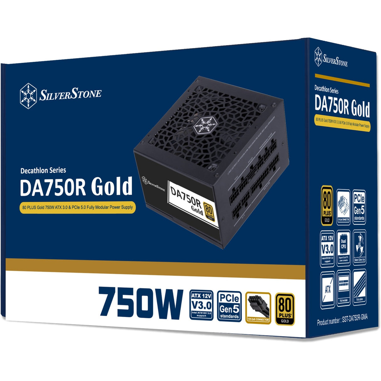 Alimentation modulaire Silverstone da750r gold 750 watts (noir, 4x pcie)