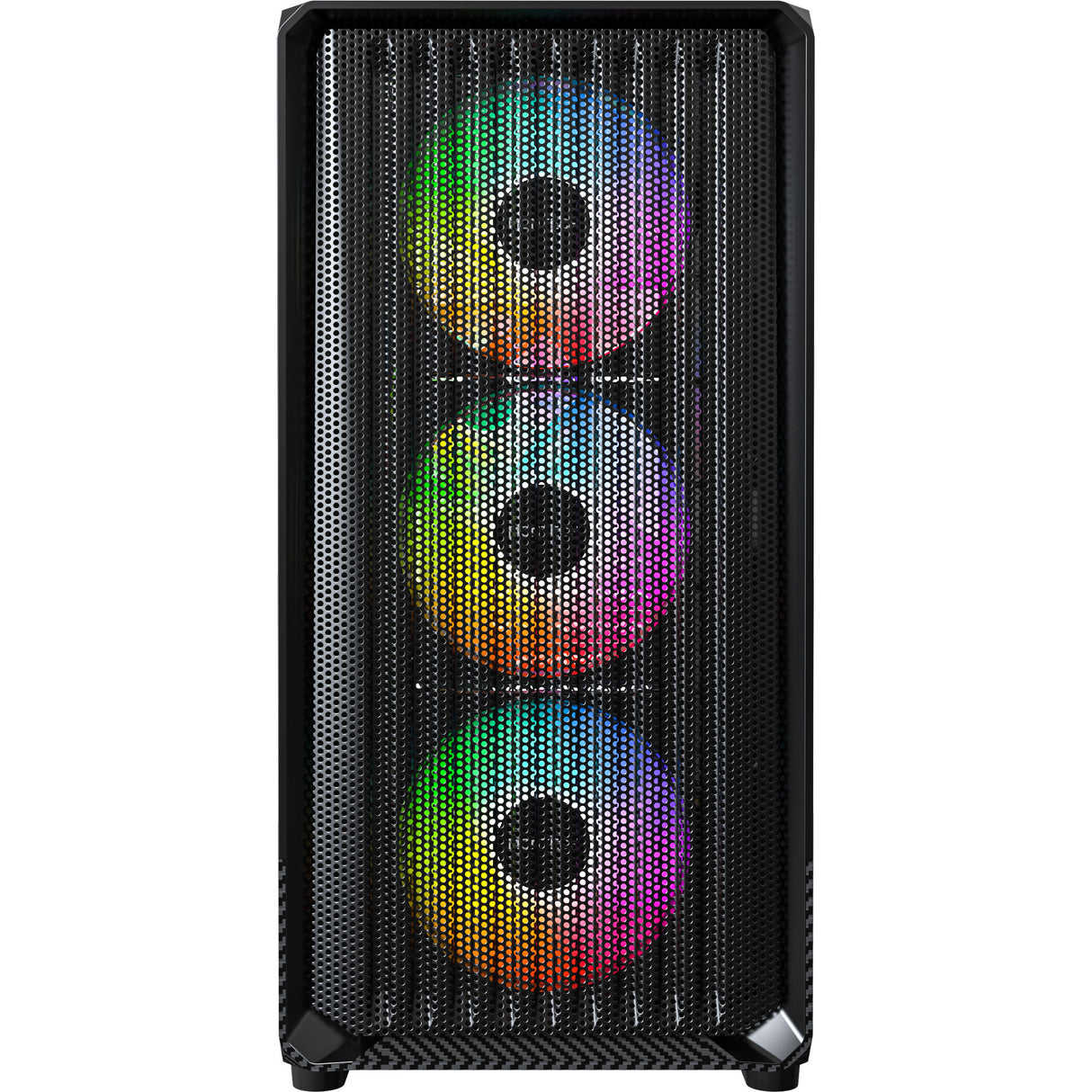 Boîtier tour midi Montech x5m (noir | 2x USB-A | 1x USB-C | RGB | verre trempé)
