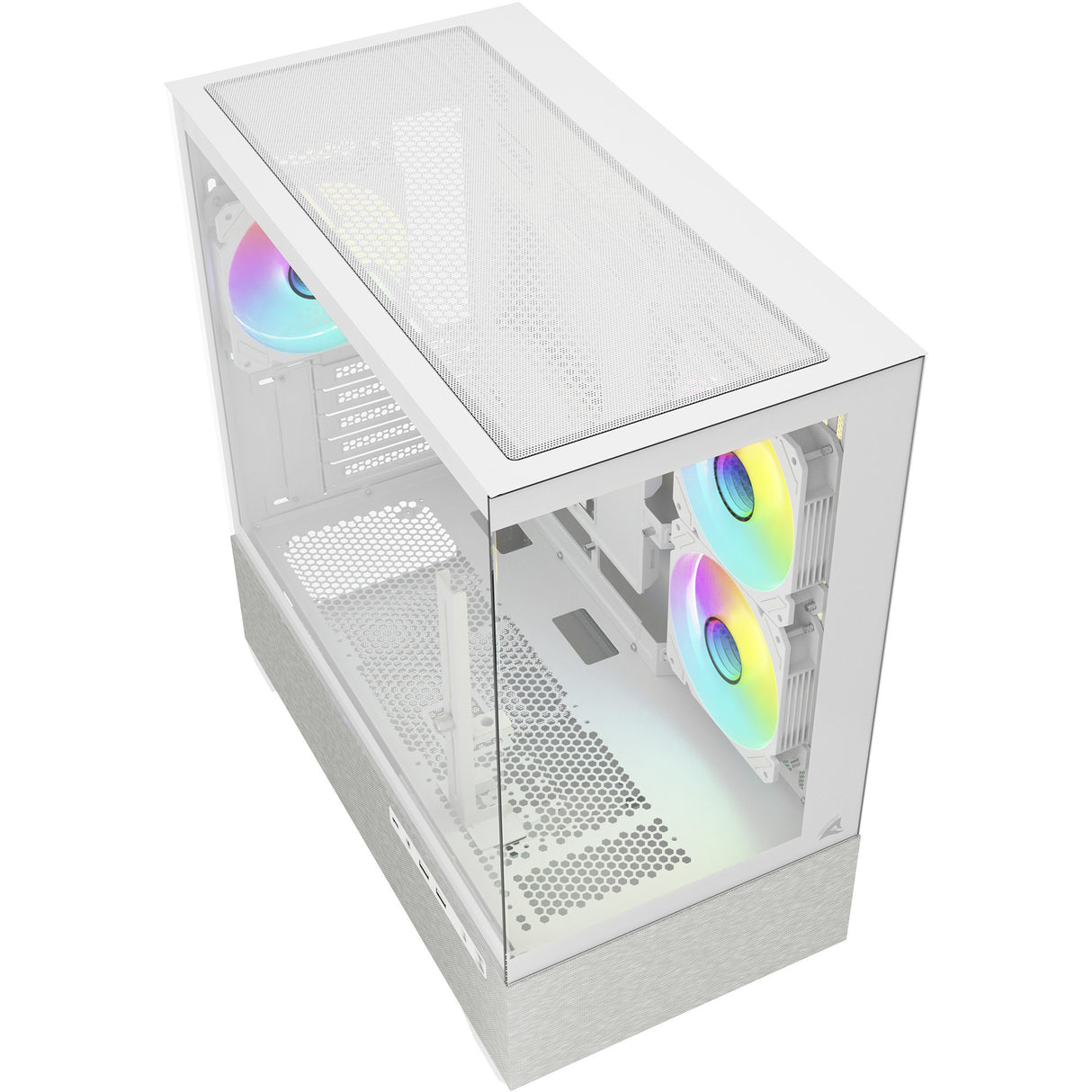 Boîtier mini tour Sharkoon mk7 argb (blanc | 2x USB-A | 1x USB-C | RVB | verre trempé)