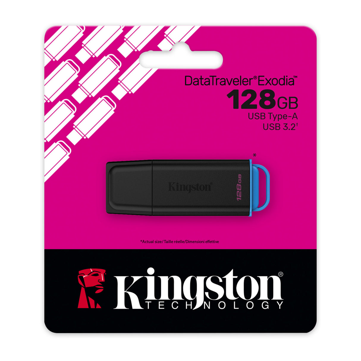 Kingston datatraveler exodia 128 gb usb-stick (zwart blauw, usb-a 3.2 gen 1 (5 gbit s))