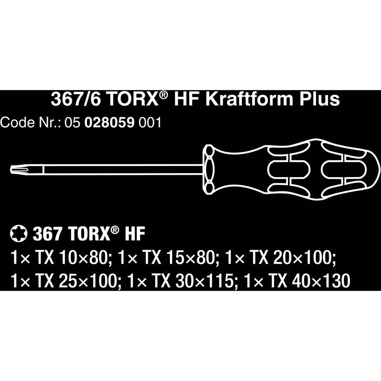Wera 367 6 Torx HF Tournevis Set Kraftform Plus +